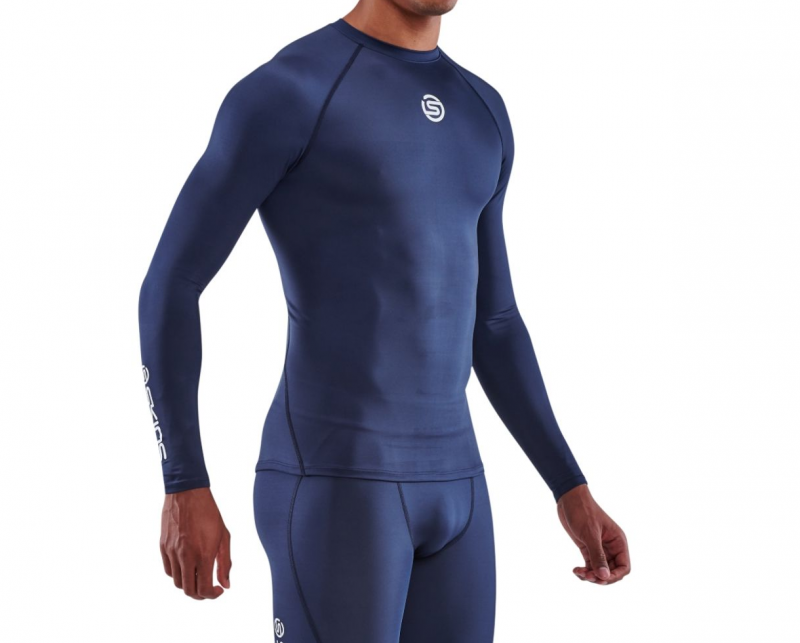 Skins Compression top Long RearBlue