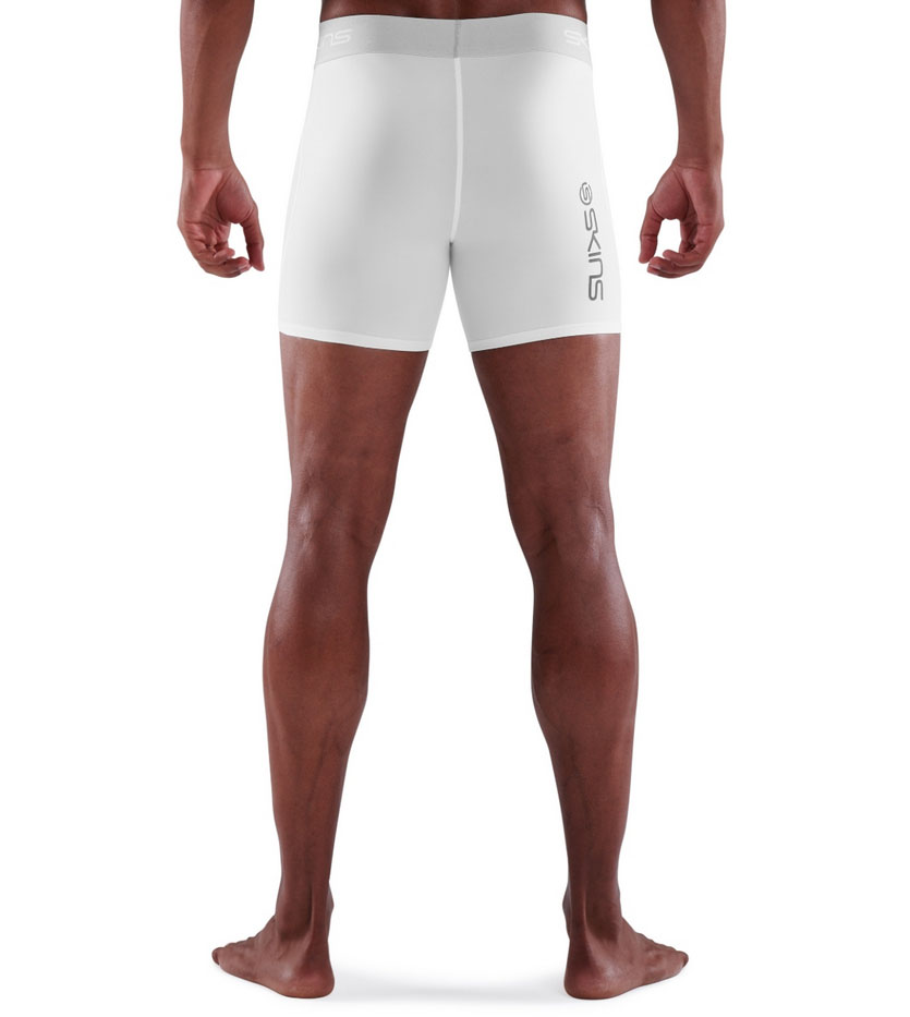 Skins Dnamic Mens Compression Short Sleeve Top (White) - Olympus