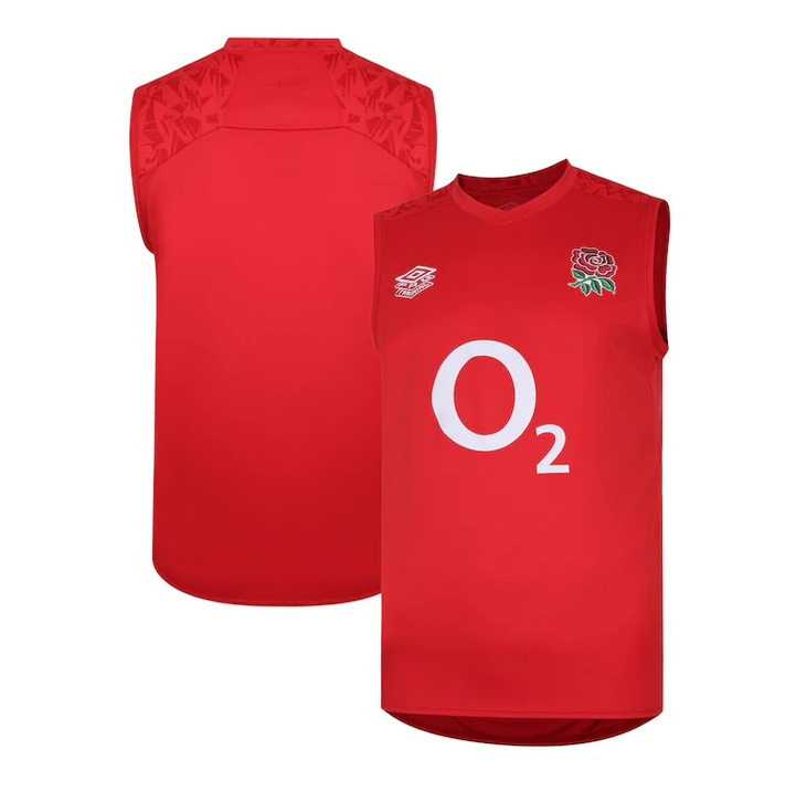 Replica Umbro England Rugby Vest Red Back