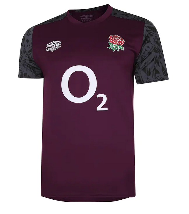 Official ENGLAND RUGBY WARM UP JERSEY TOP Purple