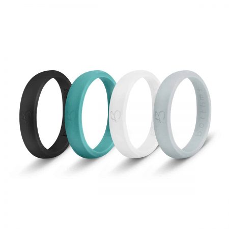 Truly Alpha Silicone Wedding Bands for Her - Pack of 7 | Flexible Silicone Rings Women | Glitter Silicone Ring Women | Workout Womens Silicone Rings