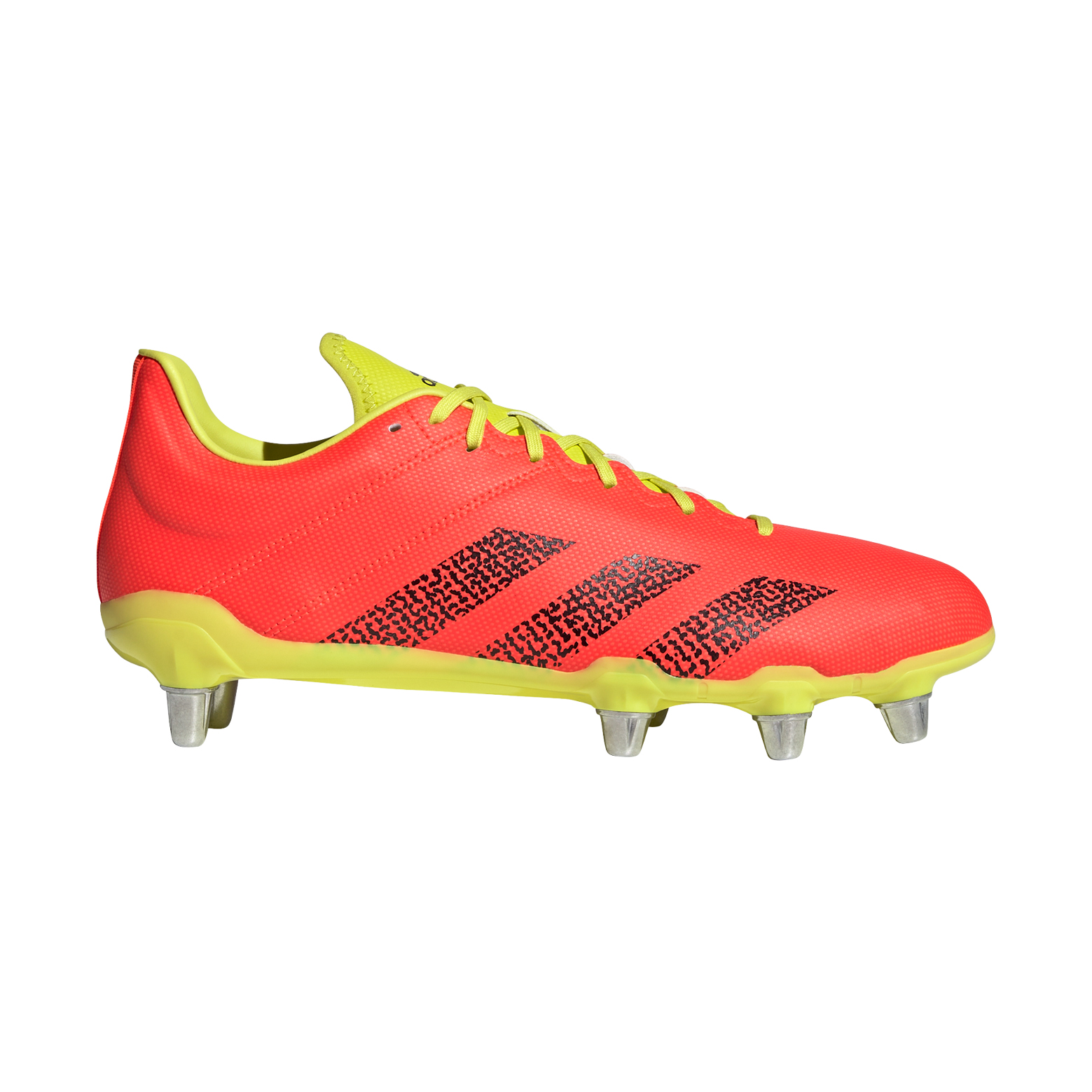 adidas Kakari Soft Ground Boots | Acid Yellow/Red | The Rugby Shop