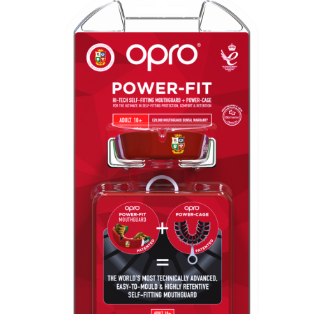 Opro Power-Fit England Mouth Guard size Adult White/Red 