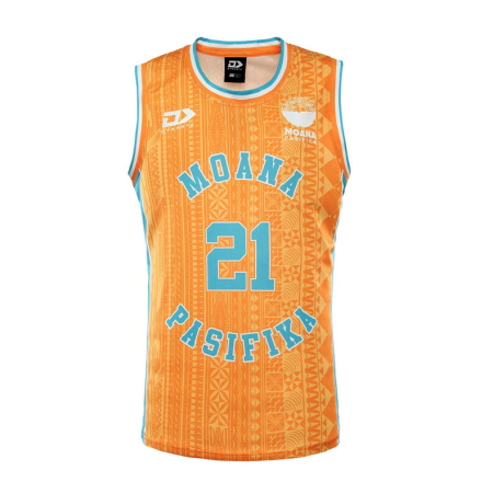 2022 Moana Pasifika Mens Basketball Singlet Orange