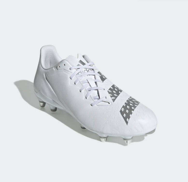 adidas Malice SG Rugby Boots - White/Silver front side