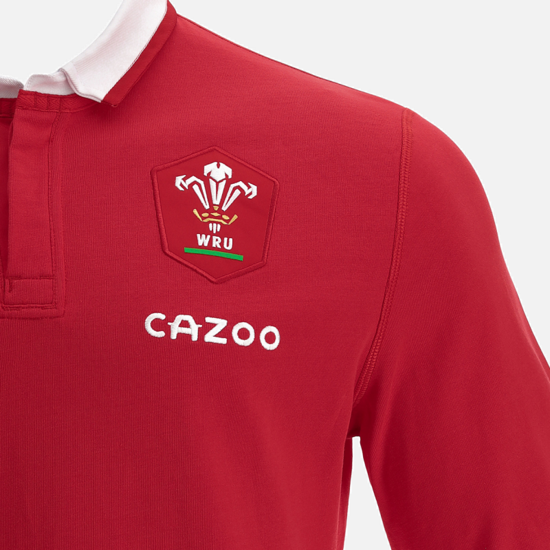 The Official Welsh Rugby Home Cotton Jersey for the 2021/23 season back zoom