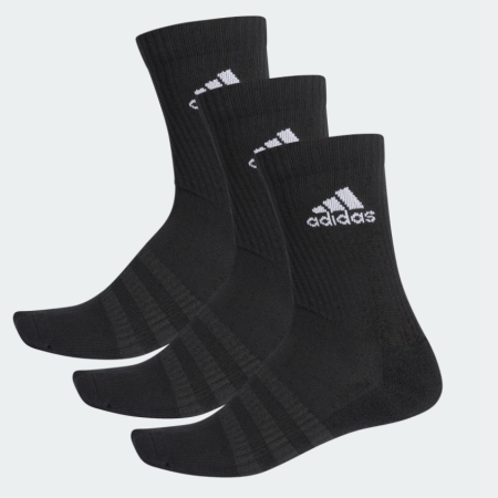 adidas cushioned crew socks black