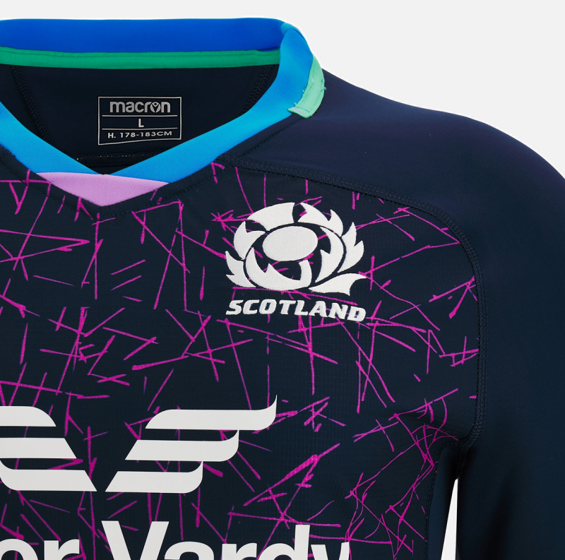 Scotland Rugby 2022/23 sticks training shirt front