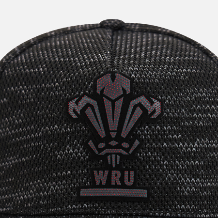 Welsh Rugby black trucker cap back front