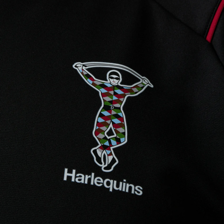 Harlequins Men's Players Training 1/4 Zip - Black logo