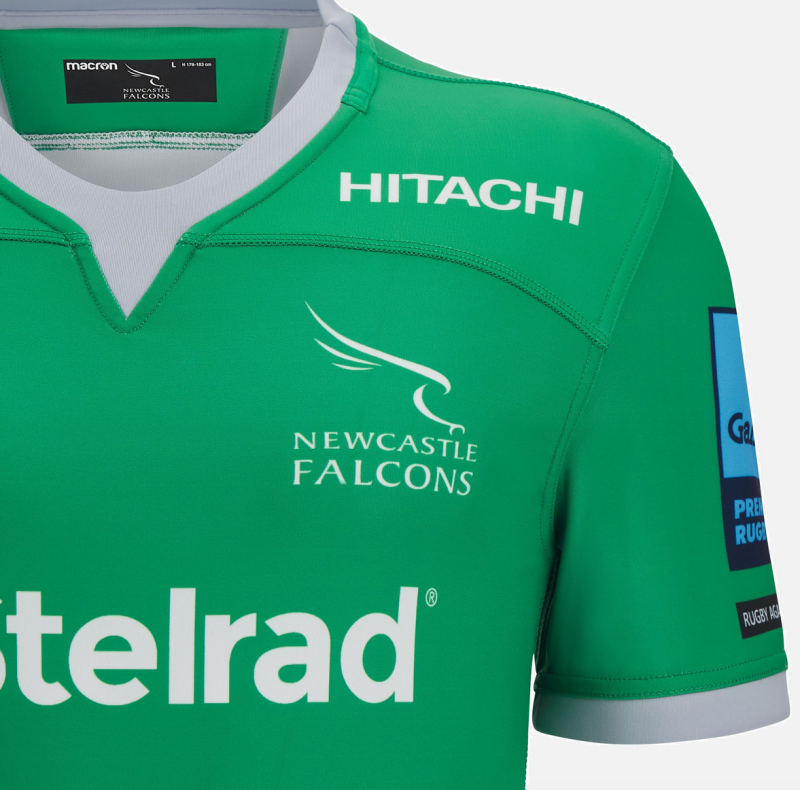 Newcastle Falcons 2022/23 adults' away poly replica shirt front