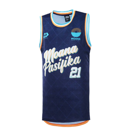 2023 Moana Pasifika Mens Basketball Singlet front