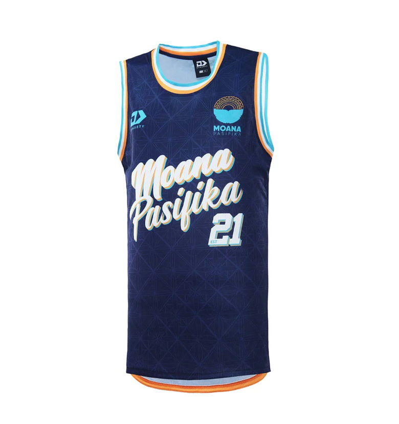 2023 Moana Pasifika Mens Basketball Singlet front