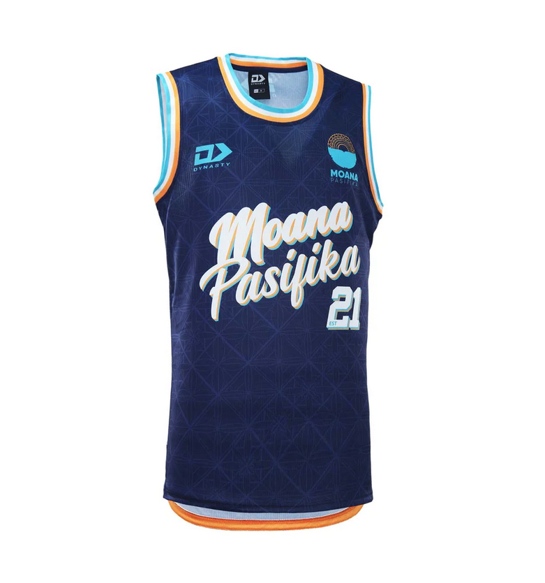 2023 Moana Pasifika Mens Basketball Singlet side