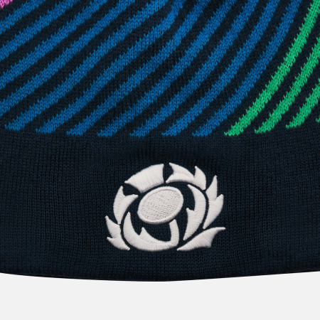 Scotland Rugby navy, purple and green beanie front