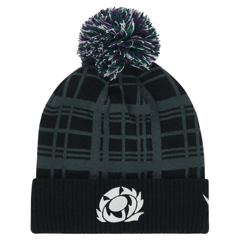 Scotland Rugby Bobble Hat - Black/Ant