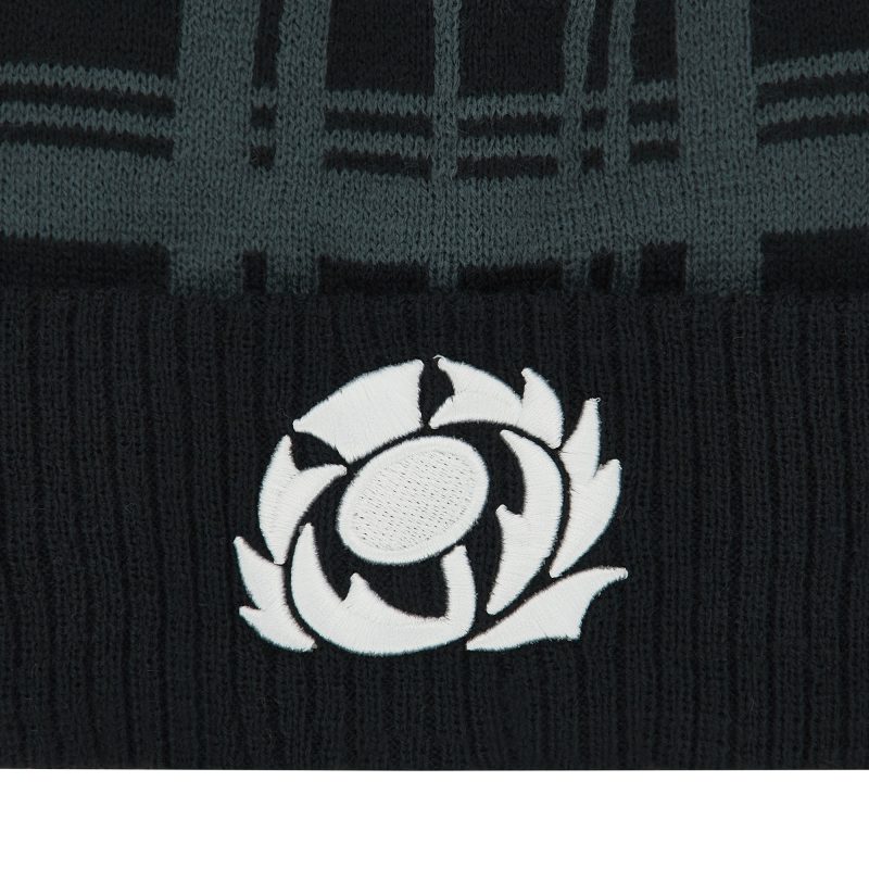 Scotland Rugby Bobble Hat - Black/Ant 3