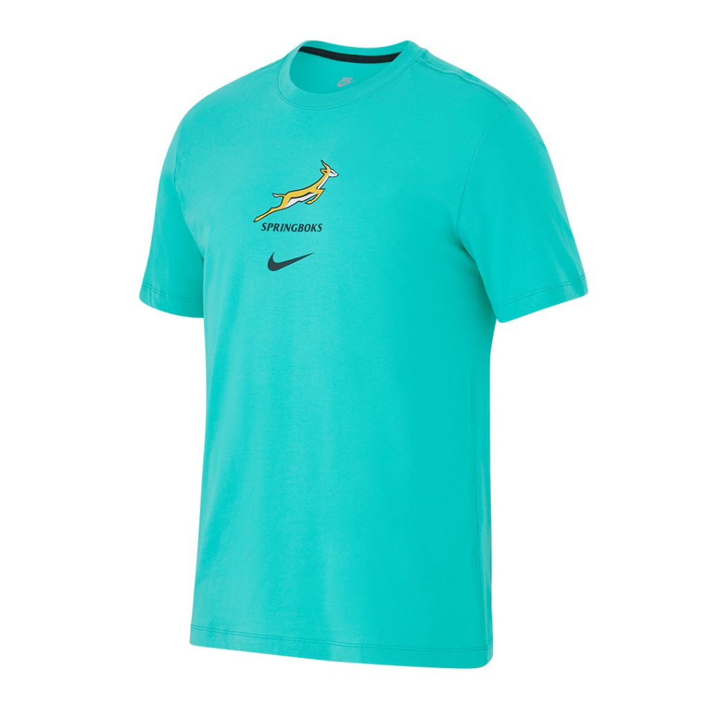 Springboks Mens Nike Cotton Tshirt Hyper Jade The Rugby Shop