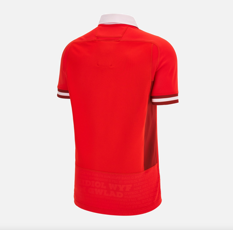 2023 Welsh Rugby home slim fit match shirt back