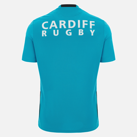 Cardiff Blues Aqua blue Training T-shirt back