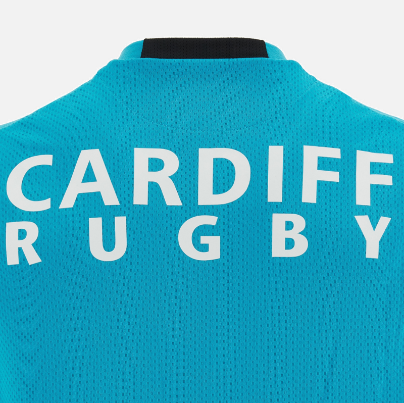 Cardiff Blues Aqua blue sleeveless training vest back
