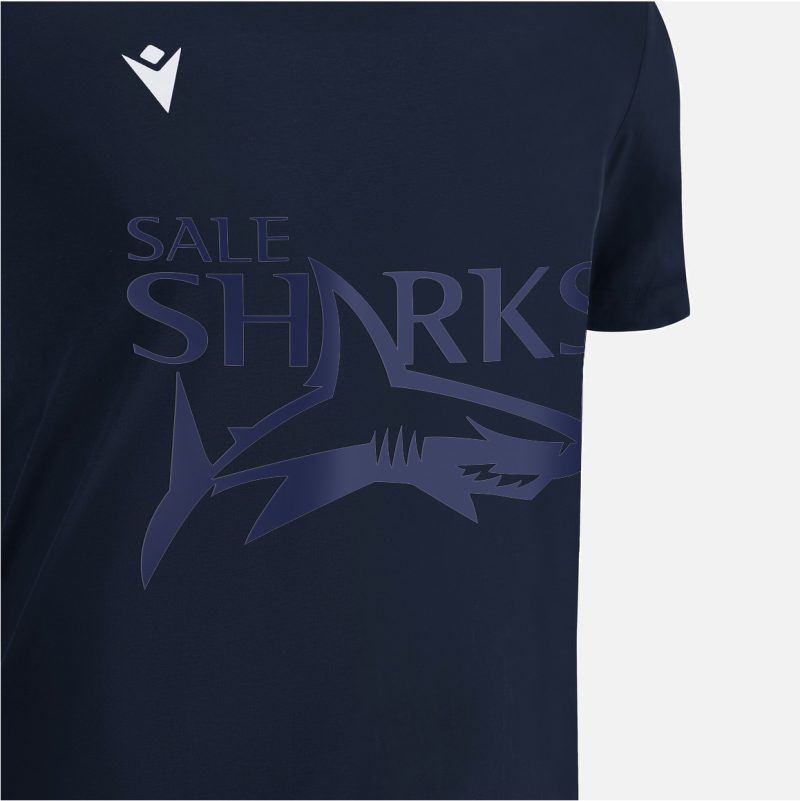 Sale Sharks 2023/24 navy leisure cotton tee 1