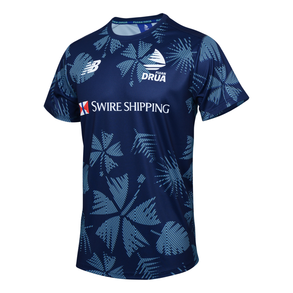 Fiji Drua 2024 Training T-shirt Blue| Super Rugby | The Rugby Shop