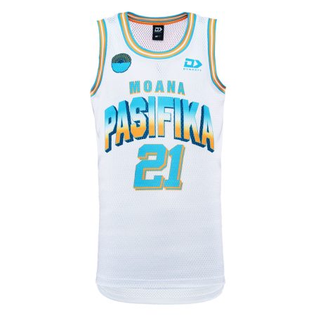 2024 Moana Pasifika Mens White Basketball Singlet