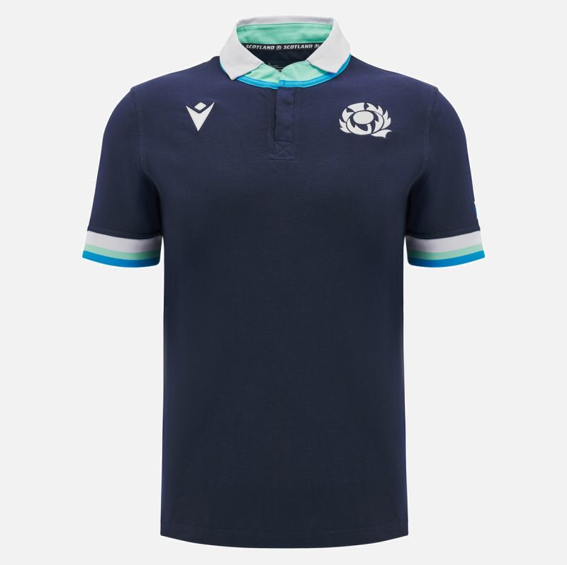 Scotland Rugby 2024/25 home Short sleeve cotton shirt back