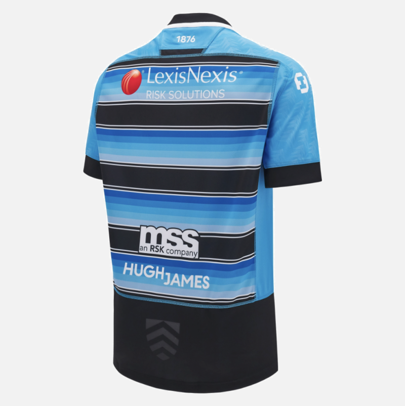 Cardiff Rugby 2024/25 adults' home poly replica shirt back