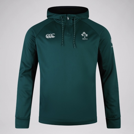 2024/25 Ireland Rugby Overhead 1/4 Zip Hoodie Green