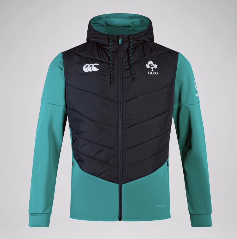 Ireland Rugby Hybrid Padded Jacket Black/Green