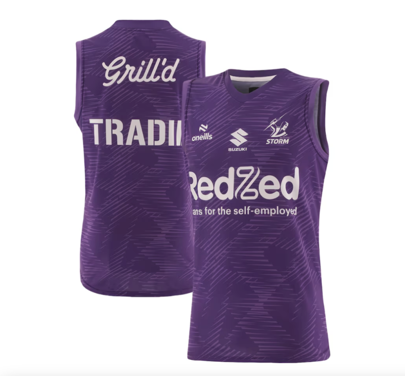 Train in style with the 2025 Melbourne Storm Training Vest new