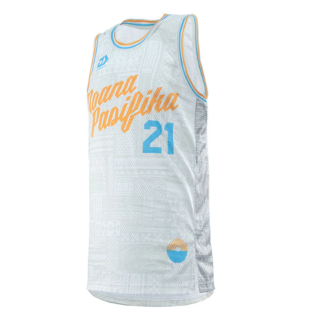 2025 Moana Pasifika Mens Beige Basketball Singlet 2