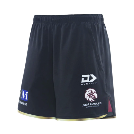 2025 Sea Eagles Mens Black Gym Shorts 2