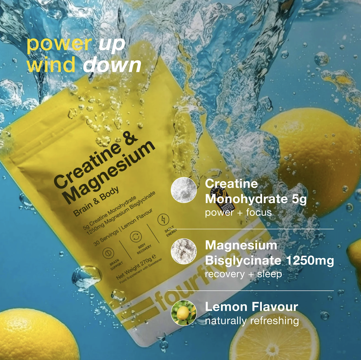 fourfive Creatine & Magnesium Lemon 1 fourfive Creatine & Magnesium Lemon 1