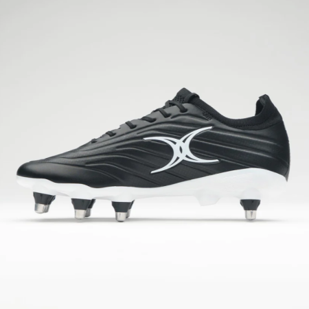 Gilbert Icon Power X 8S Rugby Boot - Black/White 2