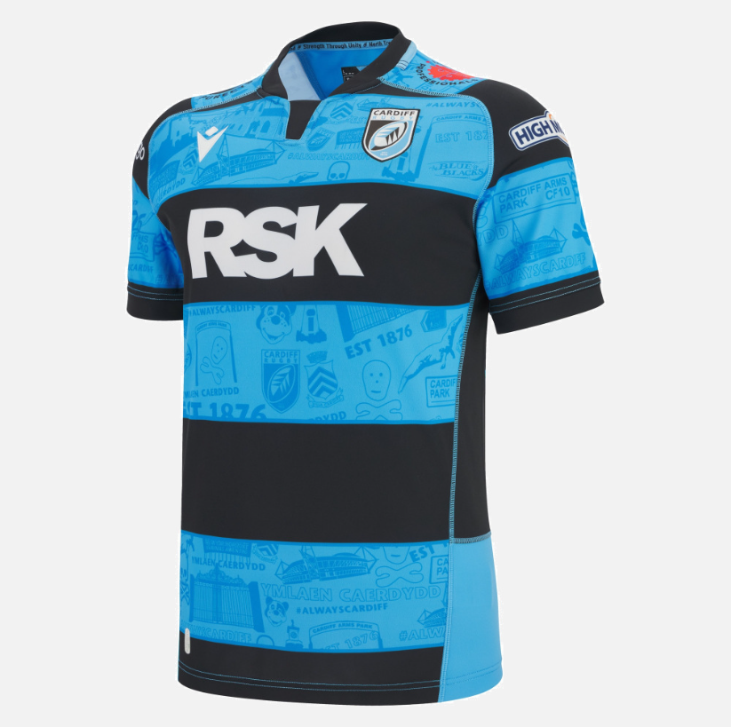 Cardiff Rugby 2025/26 adults' home poly replica shirt 1 Cardiff Rugby 2025/26 adults' home poly replica shirt 1