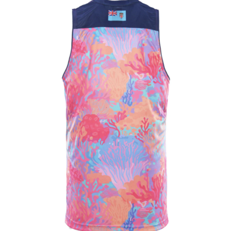 2025 Fiji Bati Mens Training Singlet - Coral back