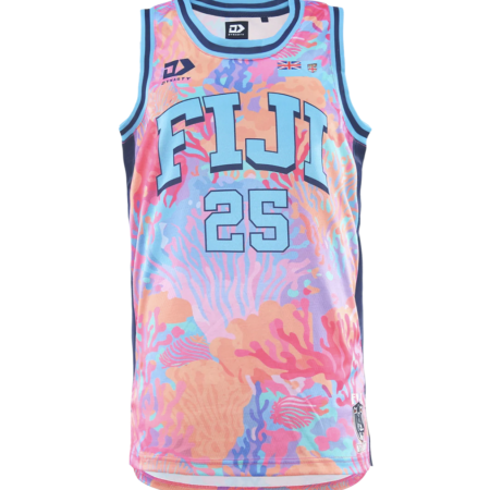 2025 Fiji Bati Mens Basketball Singlet - Coral