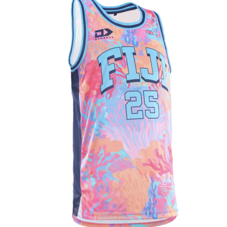 2025 Fiji Bati Mens Basketball Singlet - Coral right