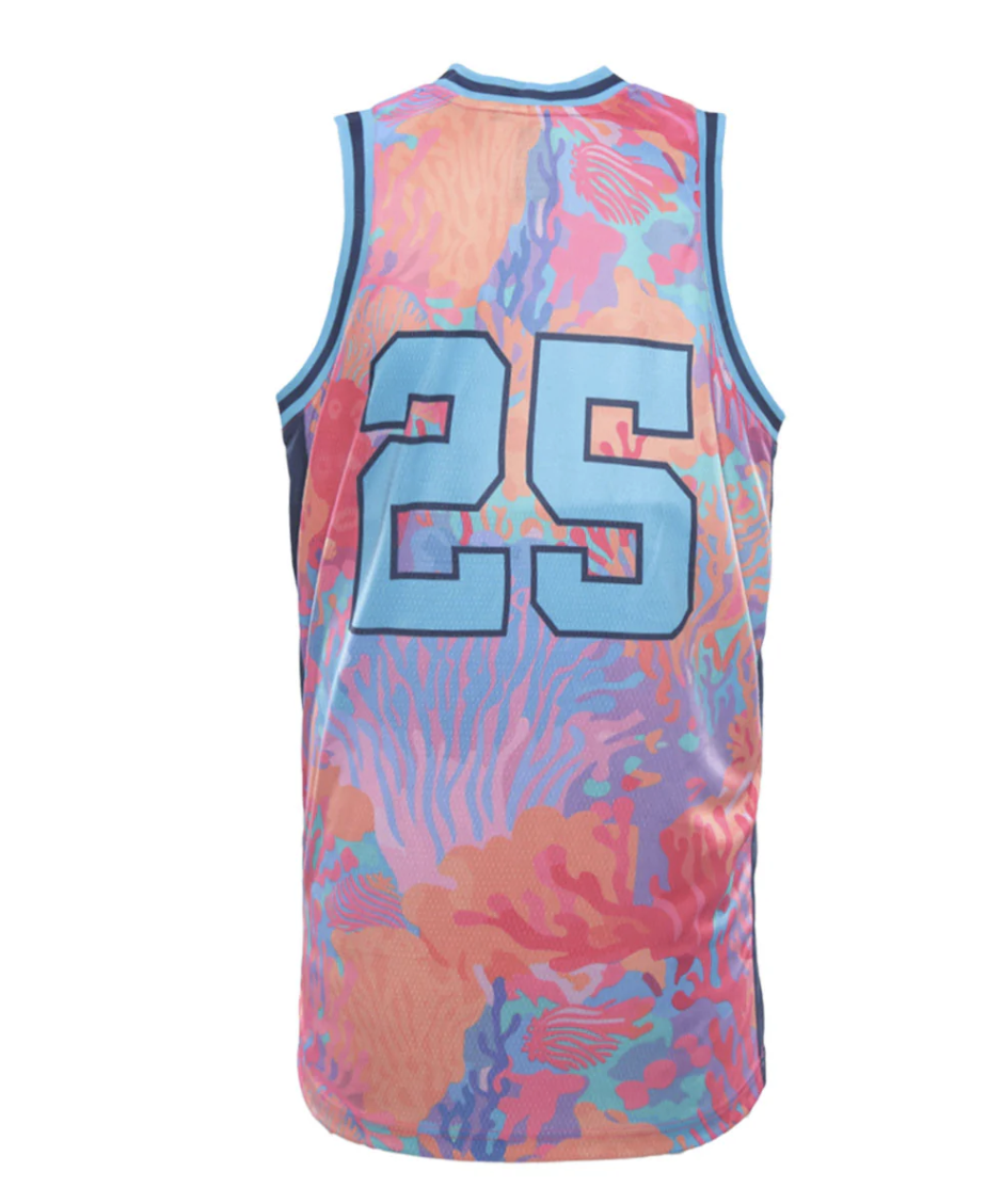 2025 Fiji Bati Mens Basketball Singlet - Coral back 2025 Fiji Bati Mens Basketball Singlet - Coral back