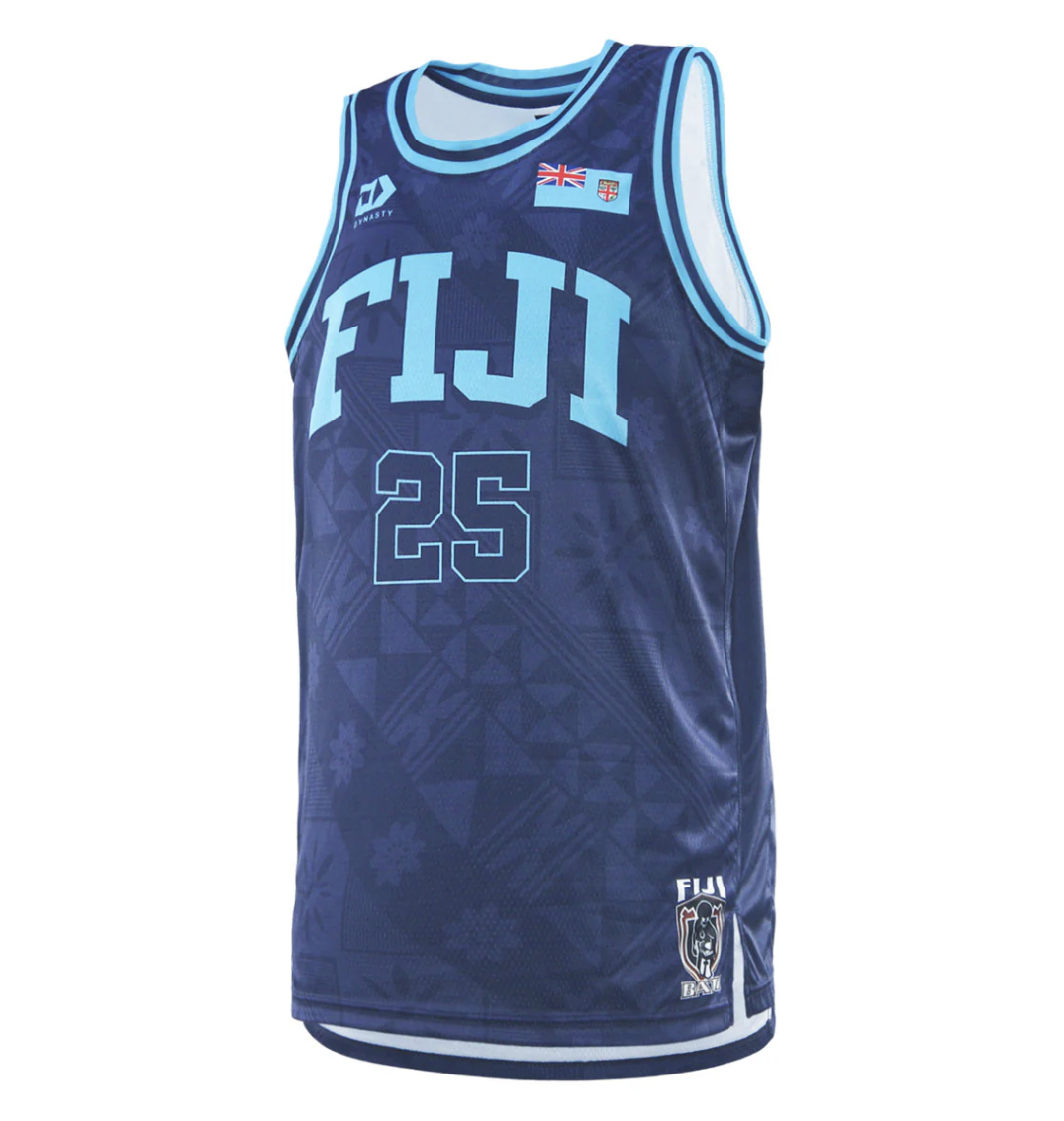 2025 Fiji Bati Mens Basketball Singlet - Navy left 2025 Fiji Bati Mens Basketball Singlet - Navy left