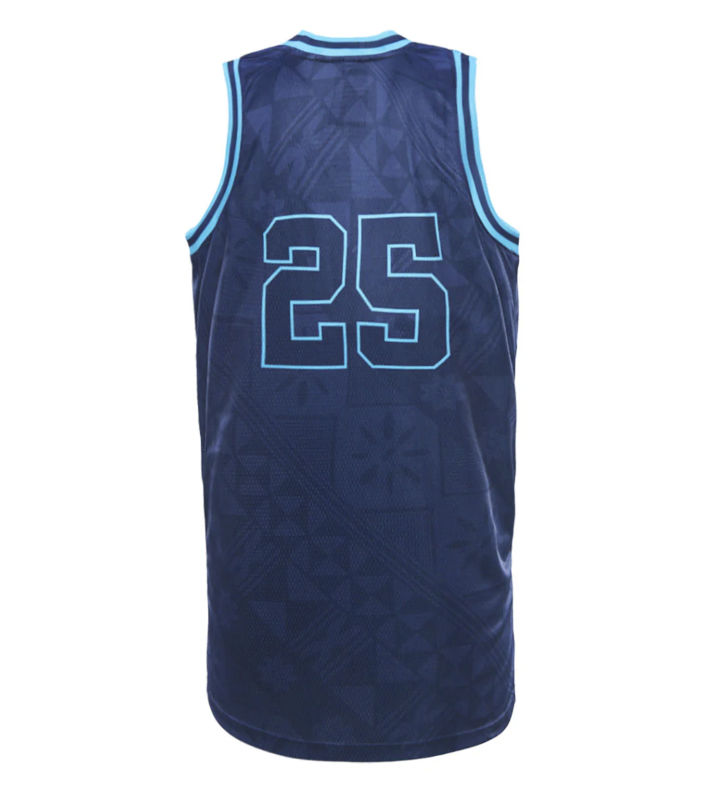 2025 Fiji Bati Mens Basketball Singlet - Navy back 2025 Fiji Bati Mens Basketball Singlet - Navy back