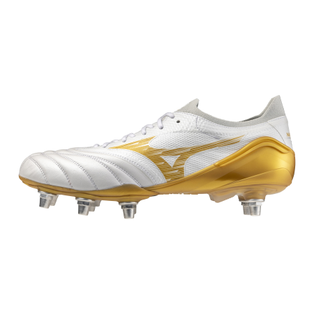Mizuno Morelia Neo IV Beta Elite Si Rugby Boots - White/Gold