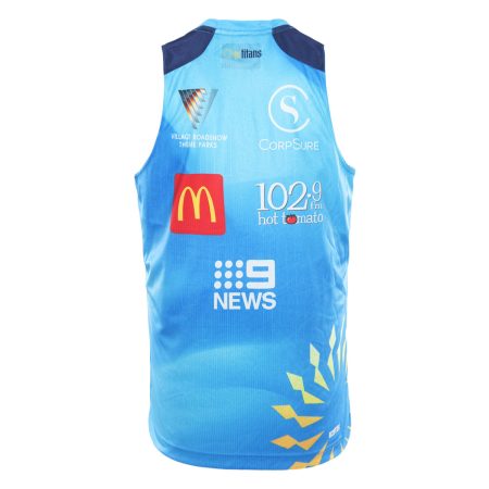 2026 Gold Coast Titans Mens Cyan Training Singlet 2
