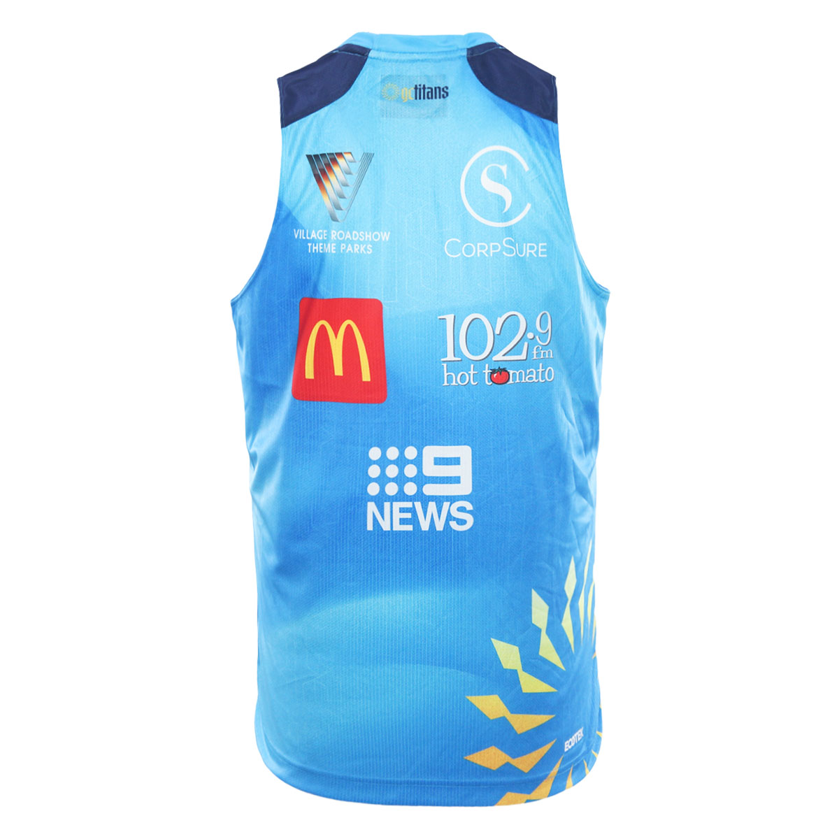 2026 Gold Coast Titans Mens Cyan Training Singlet 2 2026 Gold Coast Titans Mens Cyan Training Singlet 2